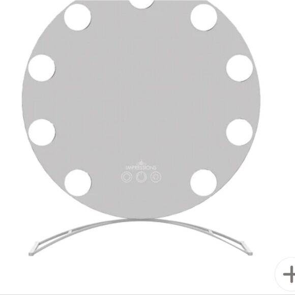 Impressions Hollywood Round XL Tri-Tone LED Makeup Mirror- White